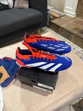 Adidas Predator Elite SG Soccer Cleats Lucid Blue Solar Red Size 8.5M